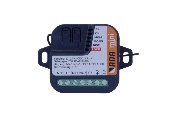 Ontvanger MINI868 2K 868MHz 200 geheugenplaatsen 12.24Vacdc